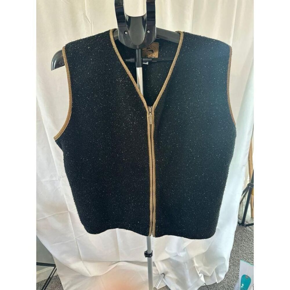 Alps women's vest size large black with brown trim